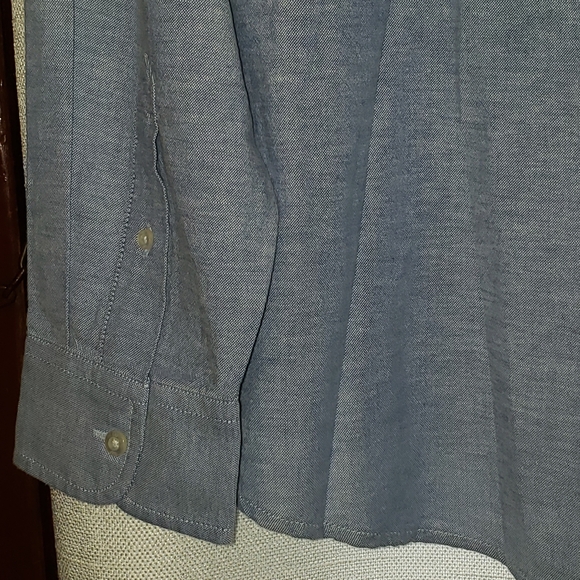 NWT GAP Men's Large Bright Cobalt w/ white long sleeved button down shirt - Picture 8 of 11